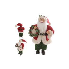 Papai Noel Decorativo Natal Em Pé 30cm (Vermelho e Verde)