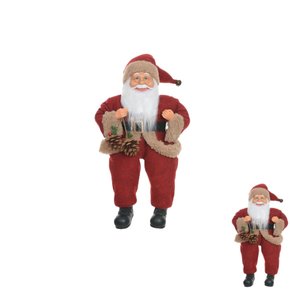 Papai Noel Sentado com LED Natal Decorativo (Vermelho Marrom) 40cm