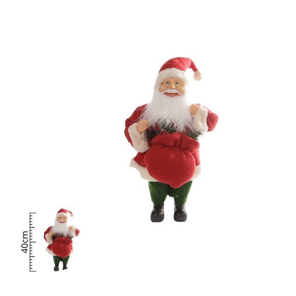 papai noel em pe cled vermelho verde 40cm 83386001 3