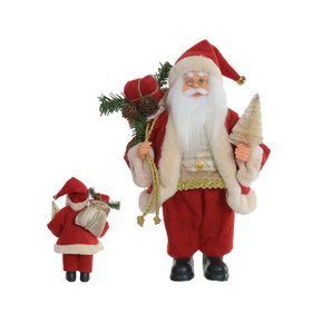 Papai Noel Decorativo de Natal em Pé (Vermelho Champanhe) 30cm 