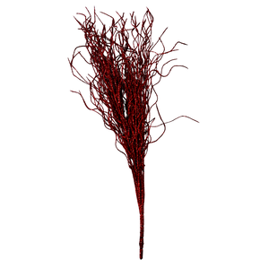 Capim de Natal Decorativo com Glitter Vermelho 45cm