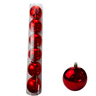 bola natal em tubo metalizada c 6und vermelho 8cm 48189002 fa 2