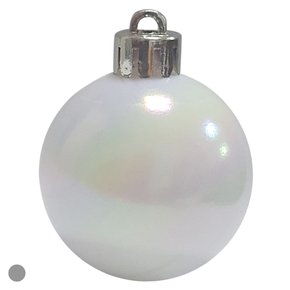 Bola Natalina Branco Perolada 4cm Tubo com 15 Unidades