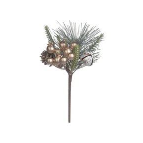 Pick Berry Natalino com Pinha Decorativa 20cm (Dourado)