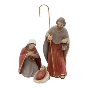 Sagrada Família Decorativa 3 Peças Natal Clássico 19cm