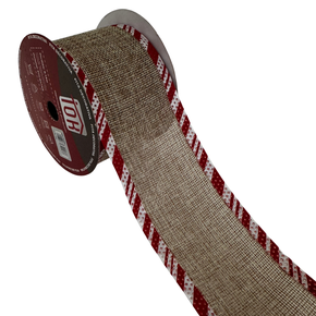 Fita Decorativa Juta Listra Natal 6,3cm X 9.14m 