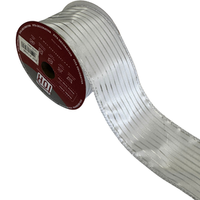 Fita Decorativa Natal Estampada Branco C/Cinza 6.3cmx9.14m 