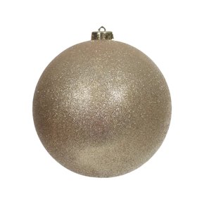 Bola de Natal Decorativa Glitter Luxo (Champanhe) 15cm