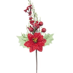 Bico Papagaio com Frutas Decorativas Natal (Vermelho) 25cm