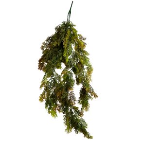 Pendente Grass Artificial com Folhas Naturais Realistas 1m (Verde Outono)  