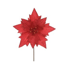 Bico de Papagaio Natalino Aveludado Vermelho 26cm