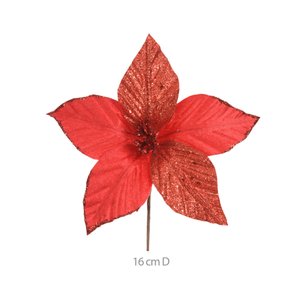 Bico de Papagaio Natalino Aveludado com Glitter 16cm