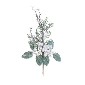 Galho Berry Natalino com Neve 36cm