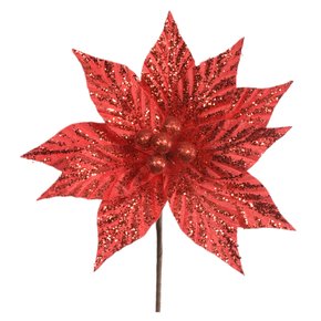 H.BICO DE PAPAGAIO NATAL AVELUDADO C/GLITTER (VERMELHO) 17cm 