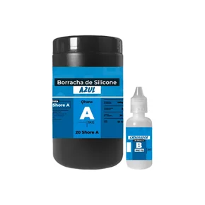 BORRACHA DE SILICONE  AZUL COM CATALISADOR PARA  MOLDES