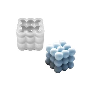 MOLDE DE SILICONE  PARA VELA ARTESANAL FORMATO CUBO DE BOLINHAS 6,5CM