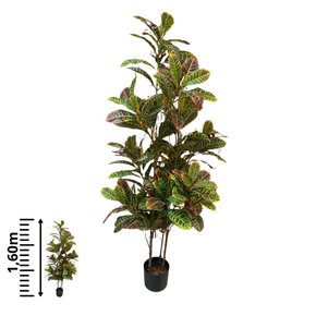  ÁRVORE CROTON REAL TOQUE  (VERDE) 1,6M ARTIFICIAL DECORATIVA