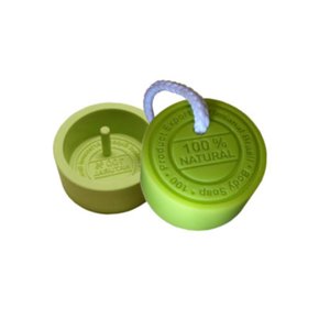 FORMA DE SILICONE PARA SABONETE ARTESANAL FORMATO REDONDO COM FURO