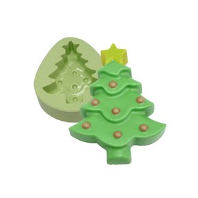 FORMA DE SILICONE PARA SABONETE ARTESANAL FORMATO ÁRVORE DE NATAL DEITADA