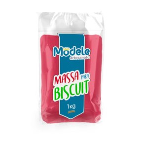  MASSA MODELE PARA ARTESANATO 1KG VERMELHO MAÇÃ