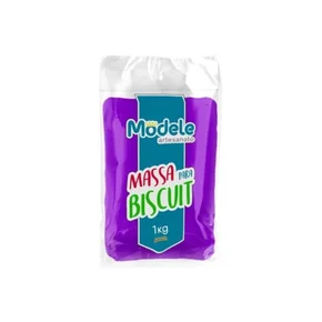 MASSA MODELE PARA ARTESANATO 1KG VIOLETA NEON
