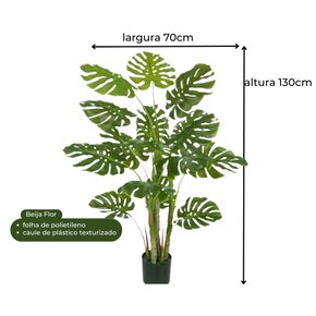 Árvore Costela de Adão Artificial Real Toque 1,30m para Decoração