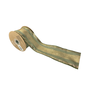 FITA NATALINA DOURADA C/ VERDE - COMP 9.14 M X LARG 6.3 CM - CR0319 - BR