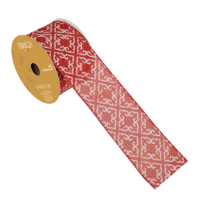FITA ARAMADA JUTA C/ GLITTER C/COSTURA (VERMELHO DOURADO) 6,3cmX9,14m  - 46990001 - FA