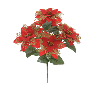 H.BICO PAPAGAIO AVELUDADO NATAL C/GLITTER X5 (VERMELHO) 32cm 15d - 88317001 - FA