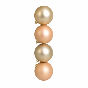 BOLA NATAL EM TUBO FOSCA C/4 UND (BEGE) 10cm