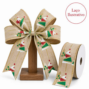 FITA NATALINA DECORADA COM GLITTER - COMP 9.14 M X LARG 6.3 CM