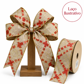 FITA NATALINA DECORADA - COMP 9.14 M X LARG 6.3 CM 