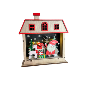 Casinha do Papai Noel em MDF Enfeite Natalino Decorativo